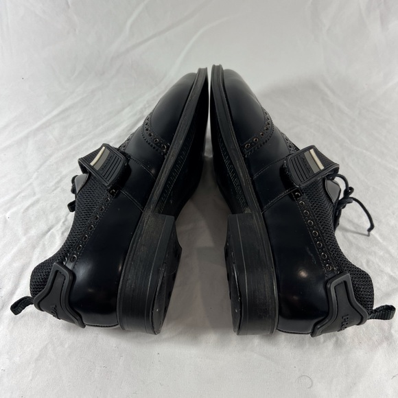PRADA Black Leather Hook & Loop Men's Wingtin Brogues Oxfords Italy 7UK 8US - Picture 14 of 17